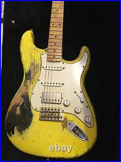 2019 Rock N Roll Relics Blackmore Yellow Over Black Heavy Relic Guitar WithCase