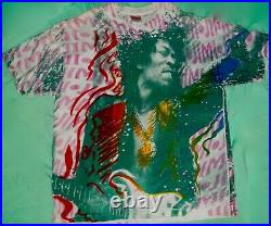 Jimi Hendrix Rare ROCK-n-ROLL T'Shirt (XL) Made In USA ALL Over Print