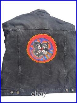 KISS TOUR JACKET 1997 BLACK DEMIN XL Rock And Roll Over, No Snags rips, Tears