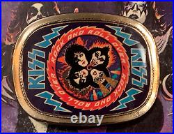 Kiss Rock & Roll Over Vintage 1977 Pacifica Collectible Belt Buckle -nice