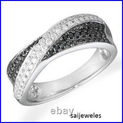 Lab-Created 2CT Round Cut Diamond Eternity Rolling Band Ring 14K White Gold Over