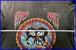 RARE Vintage Distressed KISS Rock And Roll Over Buttery Soft Grey T-shirt Size M