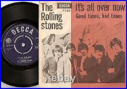 THE ROLLING STONES IT`S ALL OVER NOW DANISH PS+45 1964 MOD R&B 1st PS VARIATION