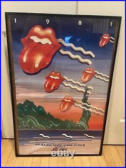The Rolling Stones Original 1981 American Tour Poster Lips Over Nyc