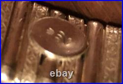 Vintage Fine. 999 Sterling Silver Designer Omega Etched Roll Over Bracelet RARE