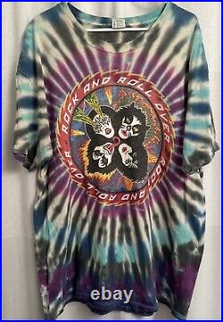 Vintage KISS Rock Roll Over Tie-Dye Concert T-Shirt (96-97) Delta Tag XL Alive