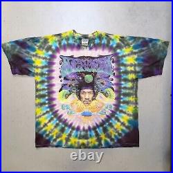 Vtg 90s JIMMY HENDRIX Tshirt All Over Print Tie Dye Rock N Roll Tour XXL RARE
